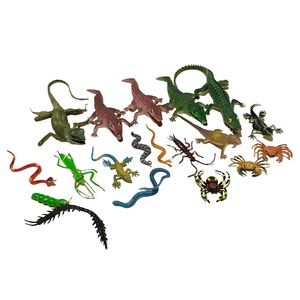Vintage Reptile Figure Toys Alligator Crocodile Snake Insects Bugs Snakes